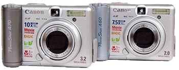 �������� ���������� Canon PowerShot A60 � Canon PowerShot  A70